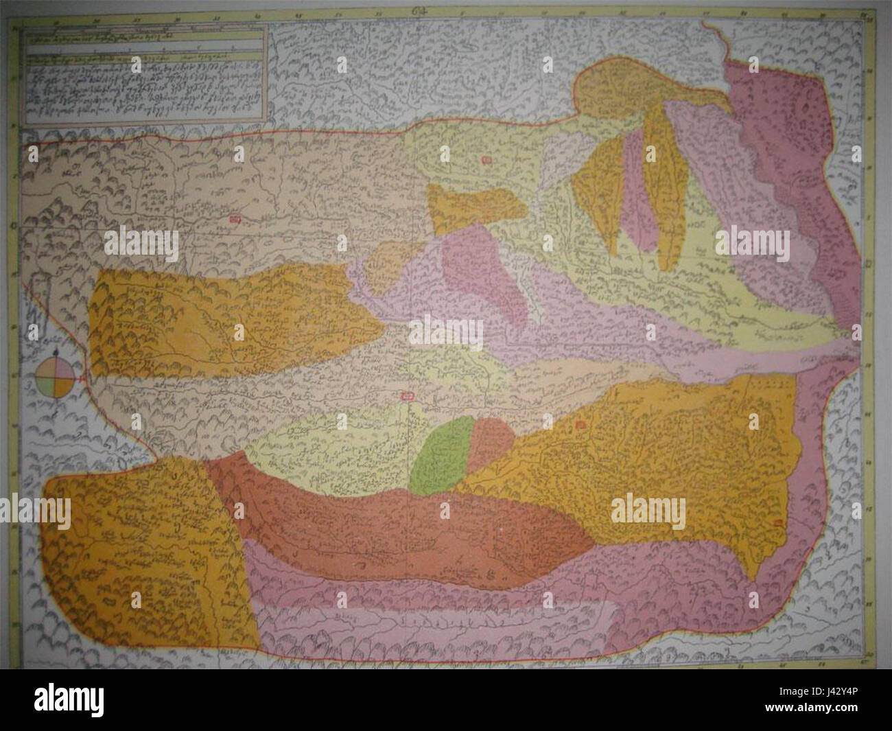 Karte von Georgien durch Prinz Prinz Bagrationi.14 Stockfoto