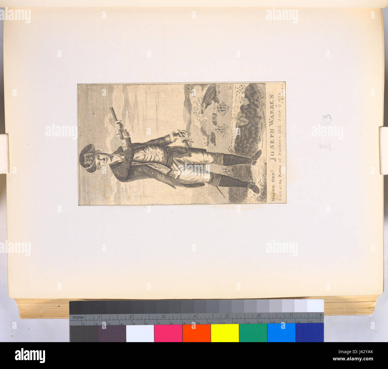 Porträt von General Joseph Warren, der am 17. Juni 1775 in der Schlacht von Bunker Hill getötet wurde. Stockfoto