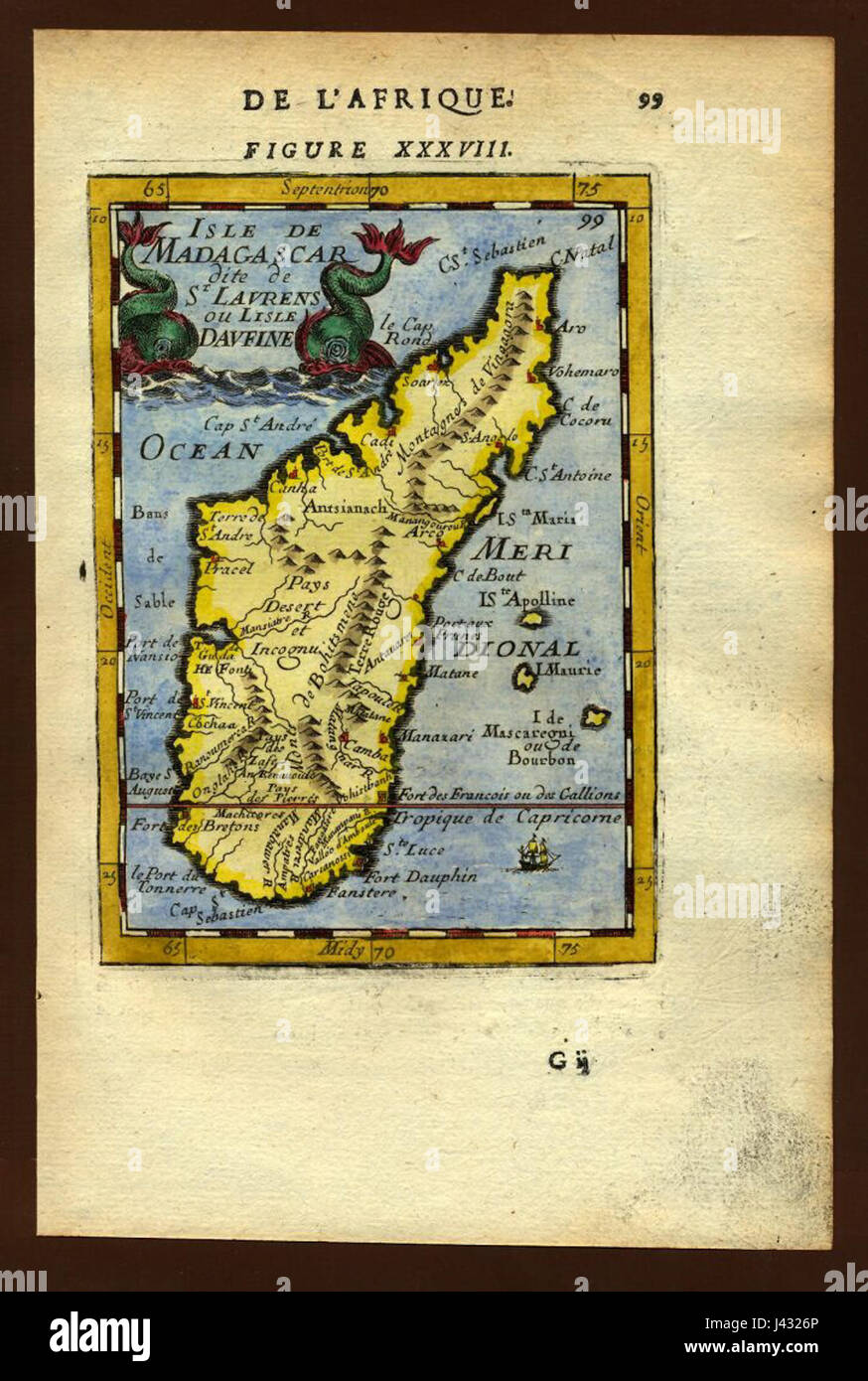 Karte von Madagaskar, 1683 Stockfoto