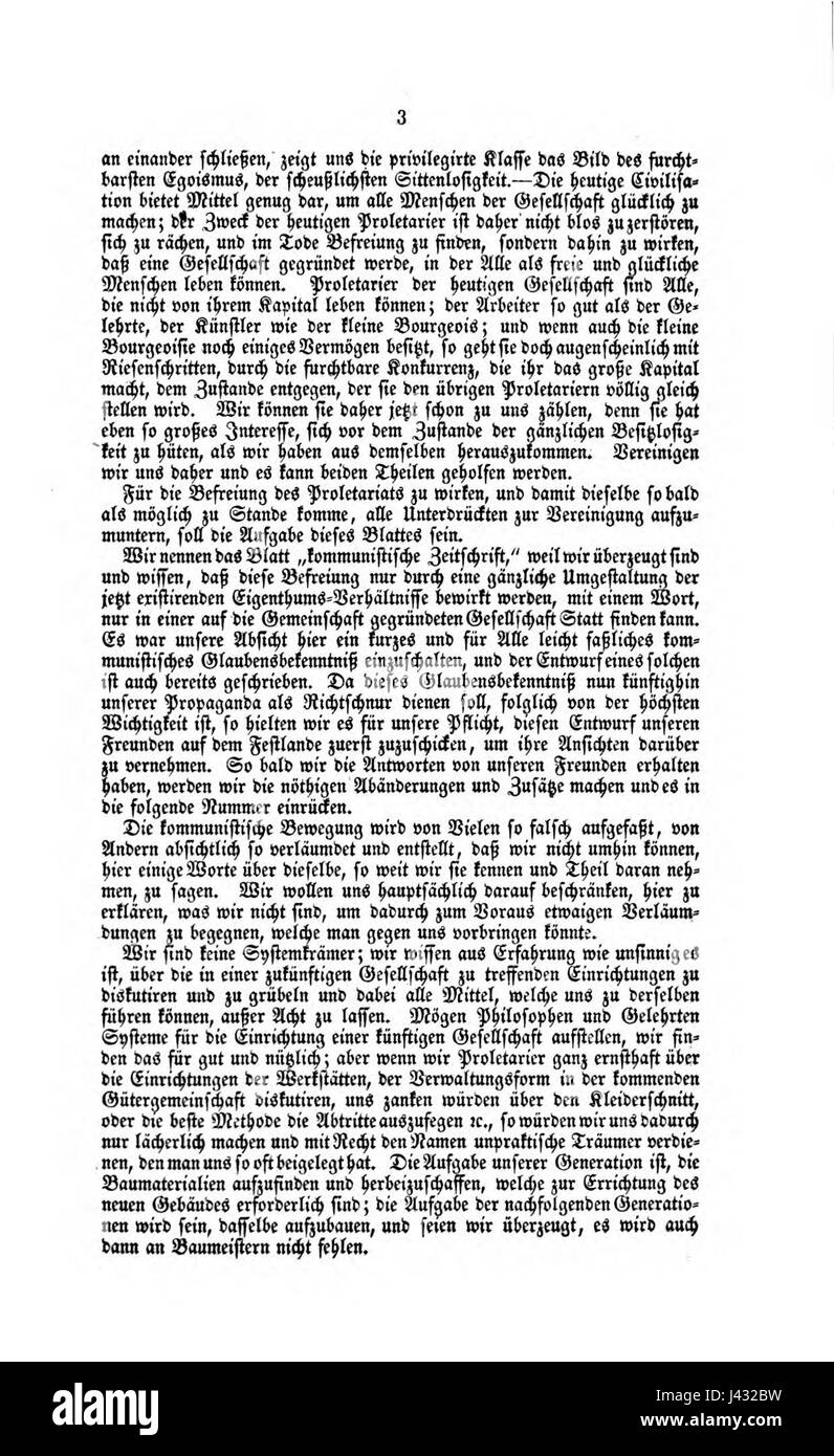 Eine politische Publikation mit dem Titel „Kommunistische Zeitschrift“ aus dem Jahr 1847, in der marxistische und sozialistische Theorien vorgestellt werden. Die Zeitschrift spielte eine wichtige Rolle bei der Verbreitung revolutionärer Ideen während der zunehmenden Industrialisierung in Europa. Stockfoto