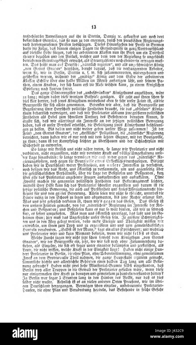 Die Kommunistische Zeitschrift war eine 1847 erschienene kommunistische Zeitschrift, die zum frühen politischen Diskurs des Marxismus und zur Verbreitung sozialistischer Ideologien in Europa beitrug. Stockfoto