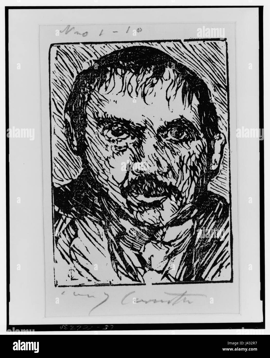 Das Selbstporträt von Lovis Corinthâ zeigt seinen unverwechselbaren Stil und seine emotionale Tiefe und fängt das Wesen des Künstlers in seinem unverfälschten Ausdruck seines eigenen Bildes ein. Stockfoto