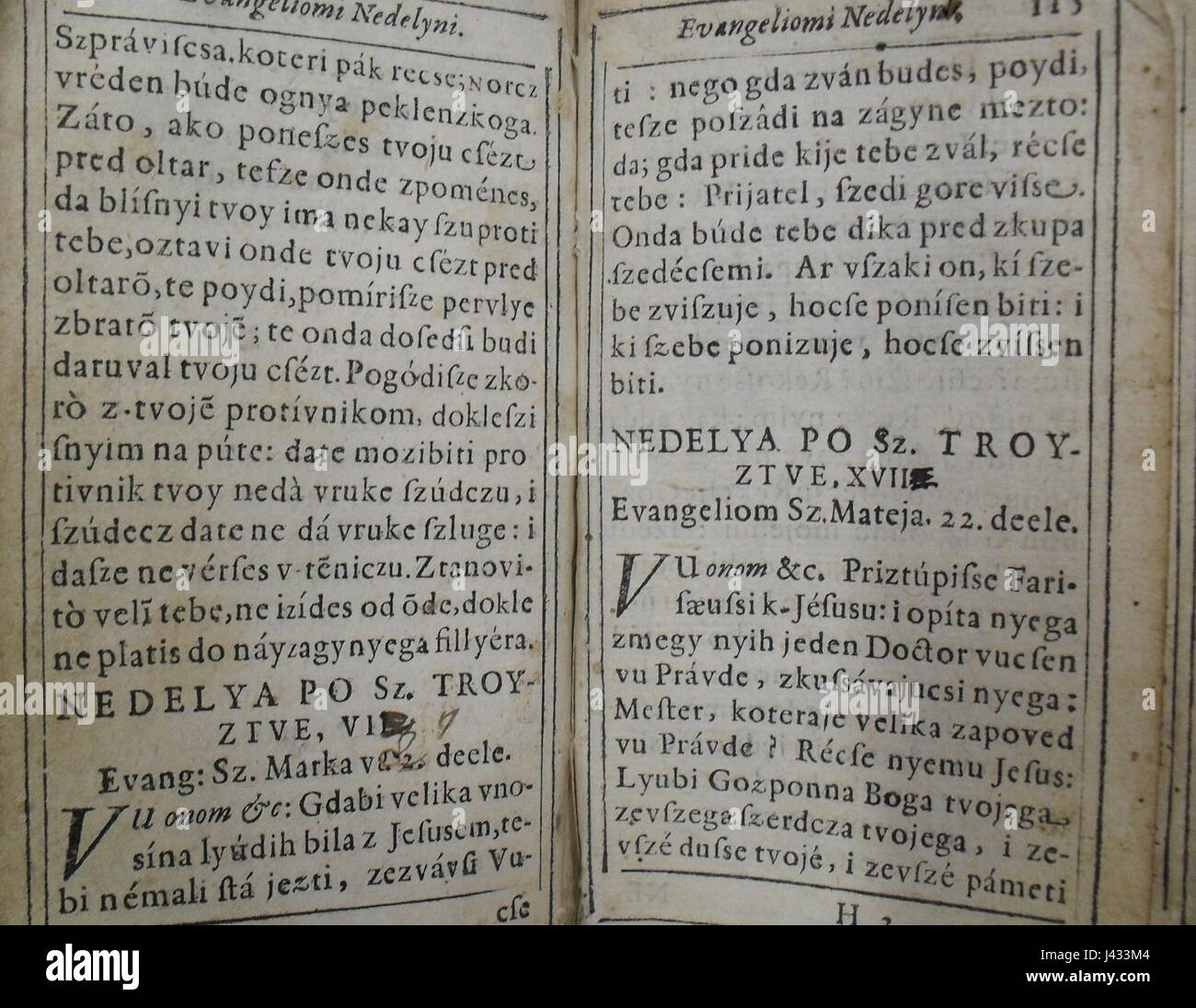 Markov ich Matejov Evangelij (Szveti Evangeliomi, 1651) Stockfoto