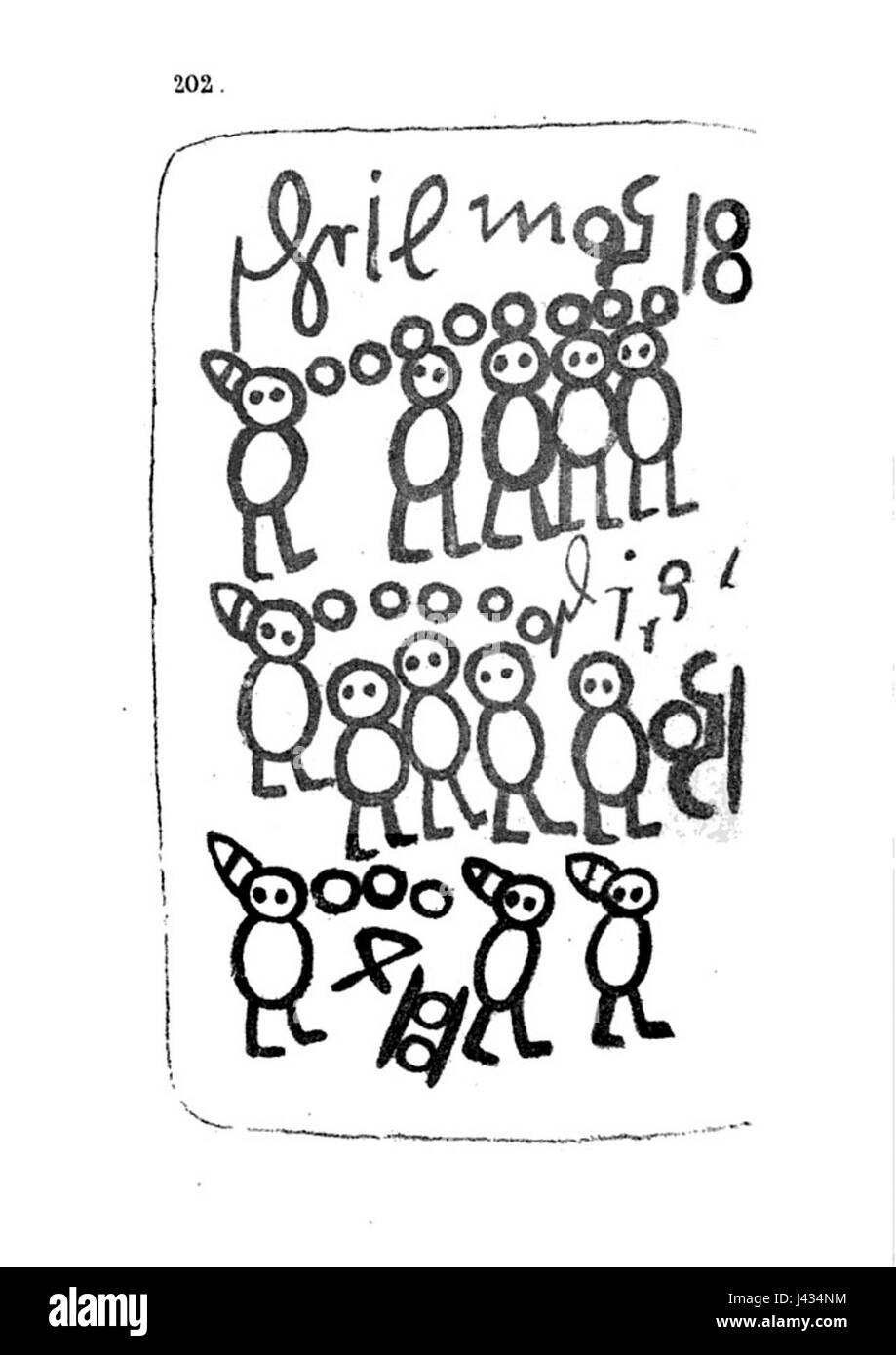 "Livre des Sauvages" ist ein französisches Werk, das das Leben und die Bräuche indigener Völker dokumentiert. Sie bietet anthropologische Einblicke in die Kulturen und Traditionen verschiedener einheimischer Gruppen im 18. Jahrhundert. Stockfoto