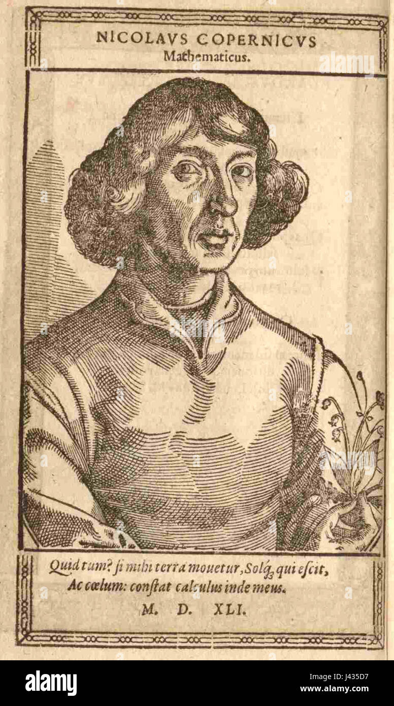 Kopernikus, Nikolaus Reusner 1578 Lateinischer Text Stockfoto