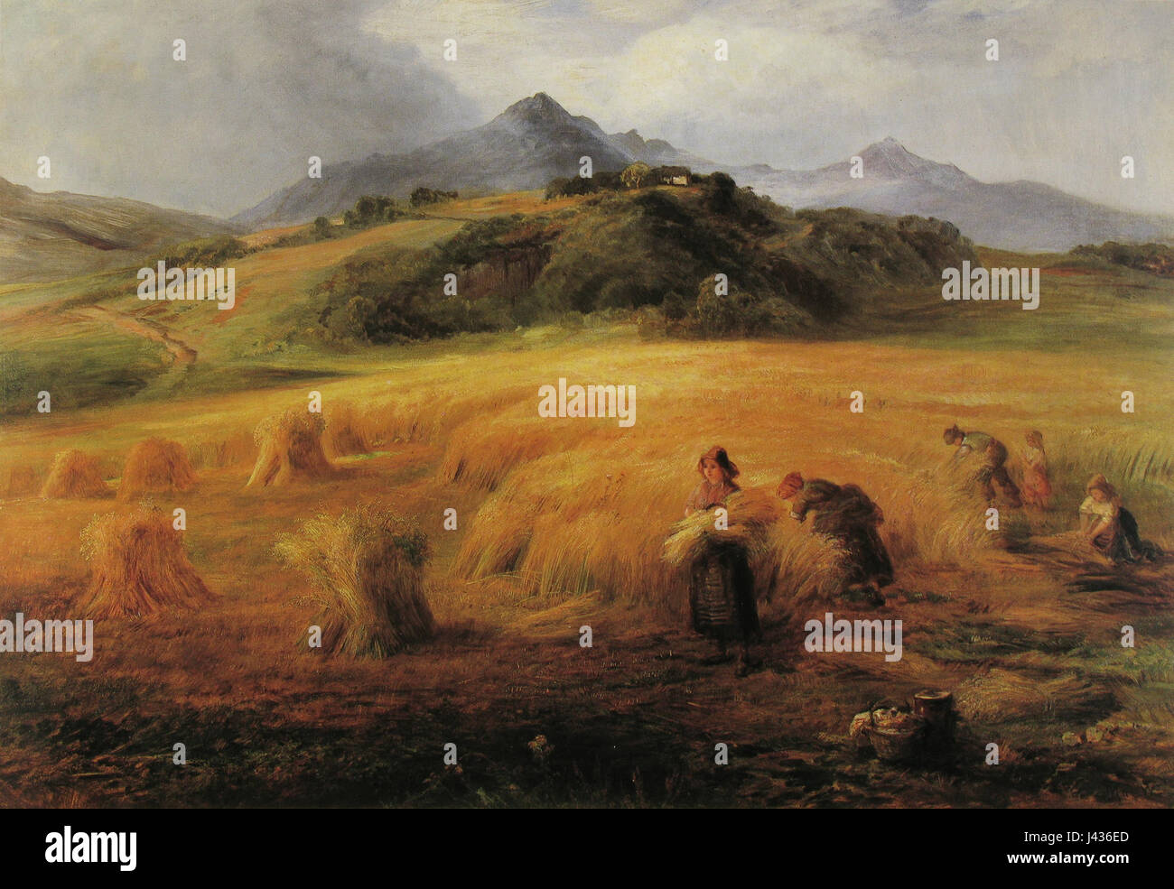 MacWhirter Harvestin in Arran 1866 Stockfoto