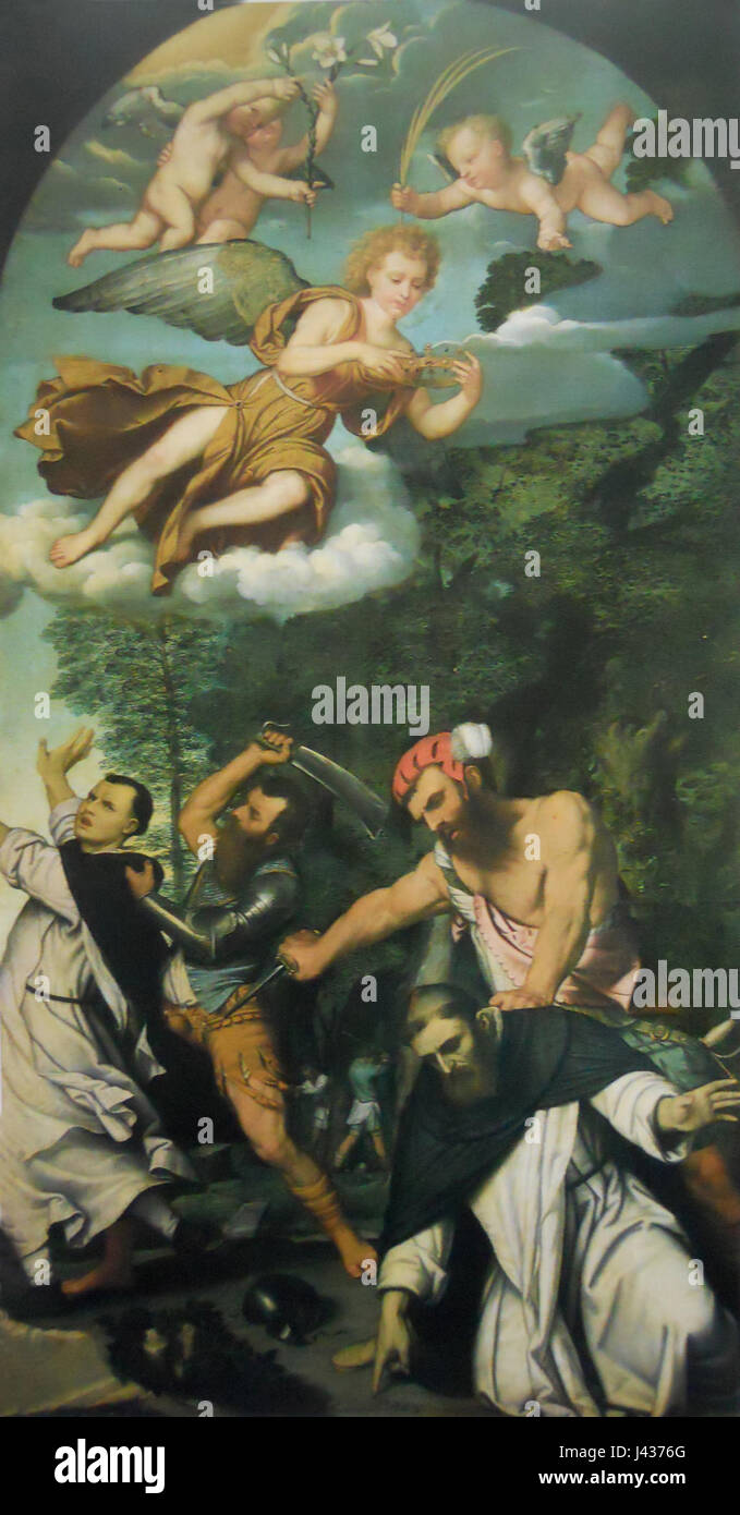 Martirio di San Pietro da Verona (Moretto) Stockfoto