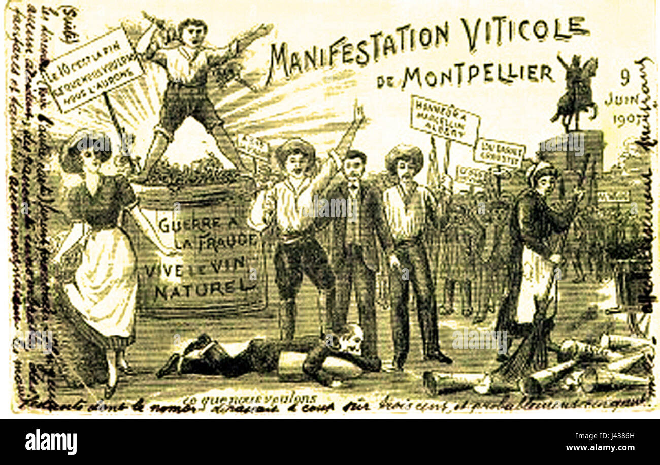 Manifestationen 1907 Montpellier Stockfoto