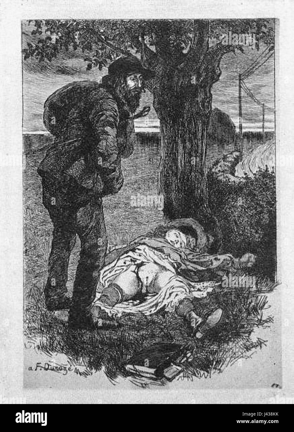 Martin Van Maeles „La Grande Danse macabre des vifs“ ist ein berühmtes illustriertes Werk, das einen makabren Tanz zwischen Lebenden und Toten darstellt, ein Thema, das in der mittelalterlichen Kunst häufig vorkommt. Dieses Stück spiegelt Van Maeles detaillierte und unheimliche Darstellung von Leben, Tod und der Vergänglichkeit menschlicher Existenz wider. Stockfoto