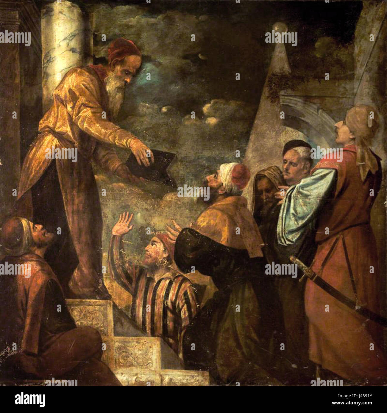 Lykurg geben Gesetz zum Menschen, Jacopo Palma oder Bonifatius de' Pitati Stockfoto