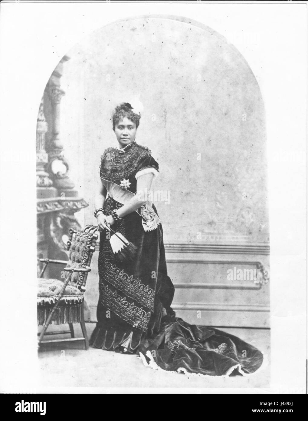 Eine Referenz auf Königin Liliuokalani von Hawaii, wahrscheinlich verbunden mit einem Foto oder Bild aus der Sammlung mit PP 98 10 014. Stockfoto