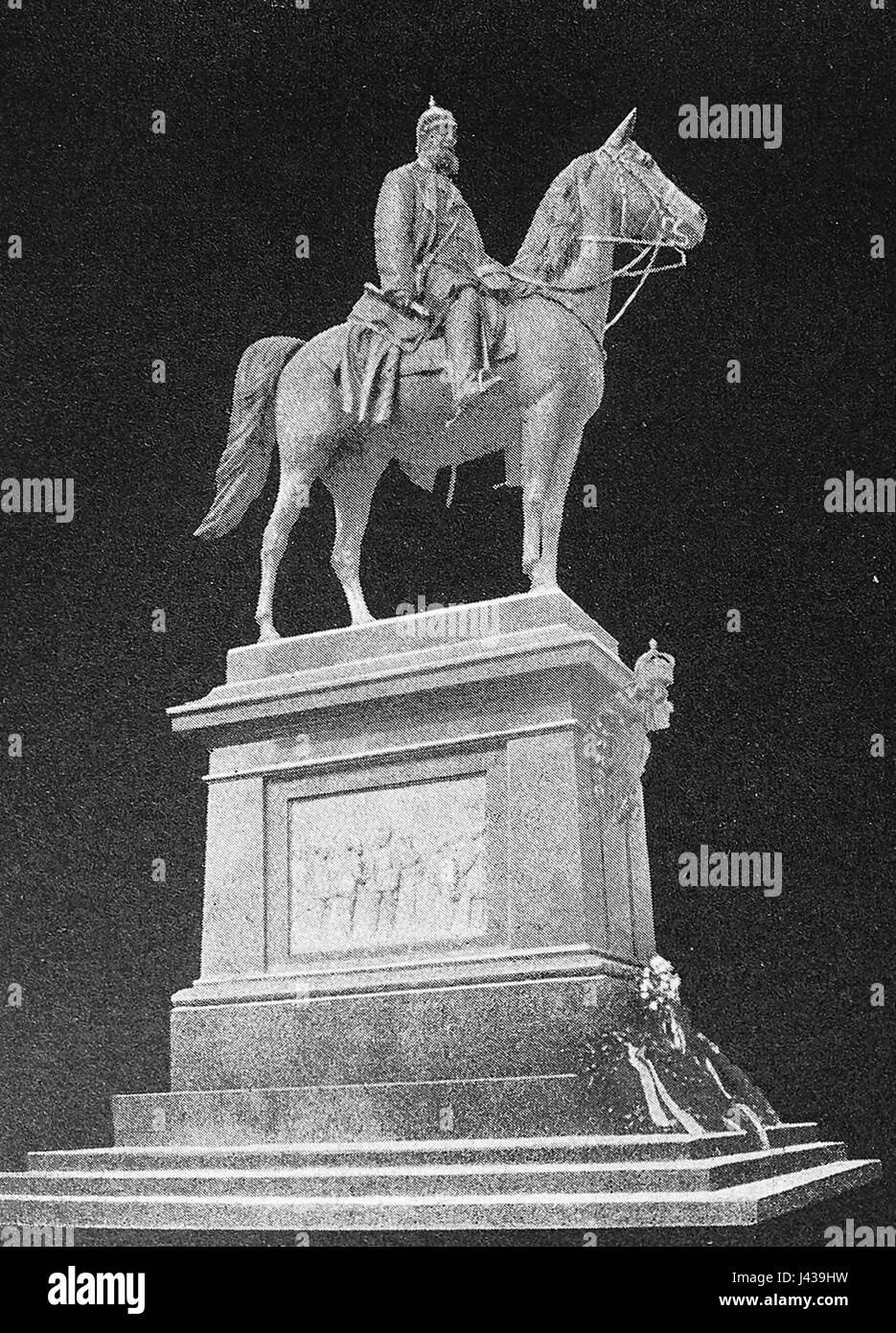 Das Liegnitz Denkmal Kaiser Wilhelm I. (1898) ist ein Denkmal in Liegnitz, das Kaiser Wilhelm I. gewidmet ist. Stockfoto