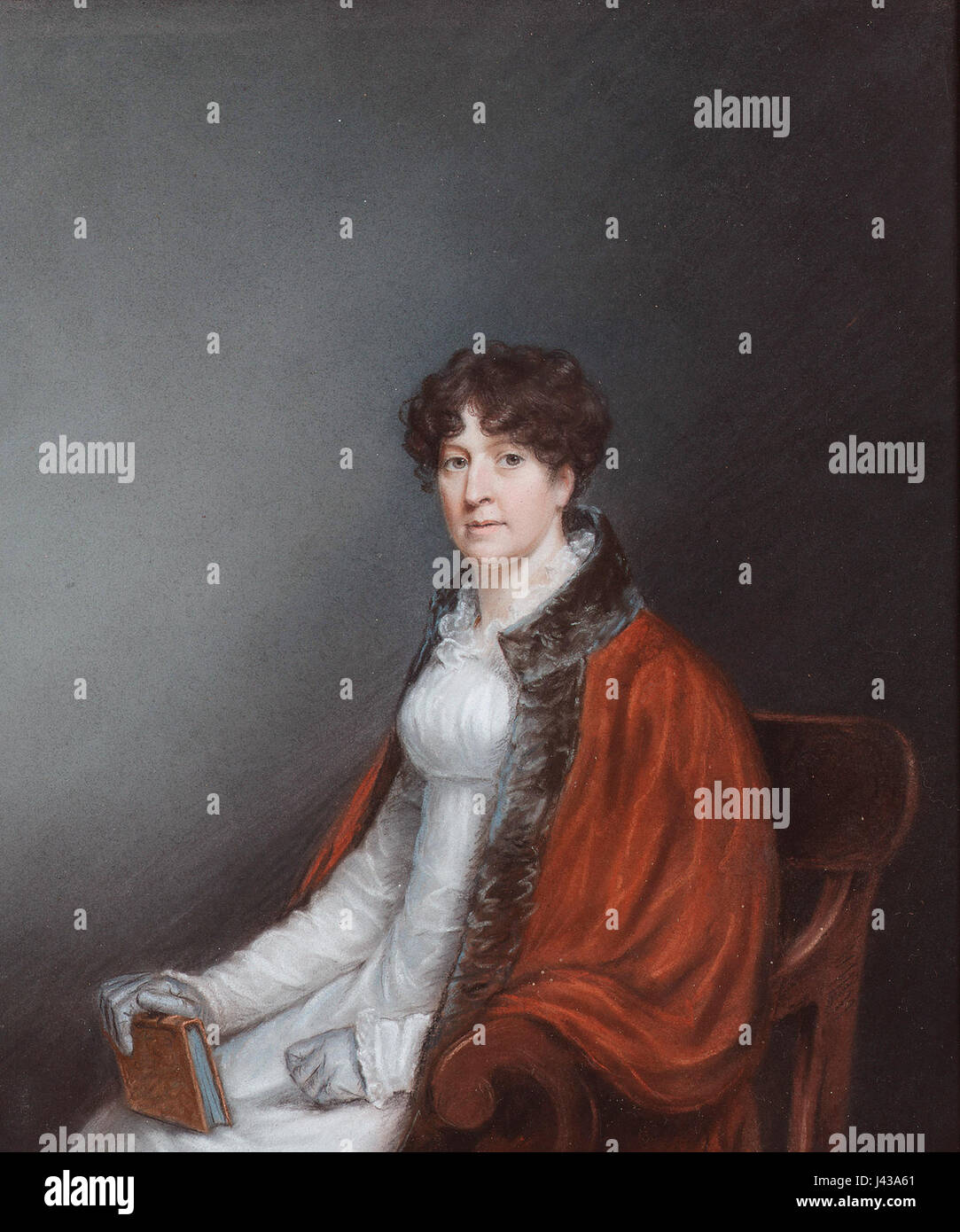 Dieses Porträt von Ellen Sharples zeigt Lady William Cavendish Bentinck, eine bemerkenswerte Figur des frühen 19. Jahrhunderts, die Sharples Porträtstil während dieser Zeit zeigt. Stockfoto