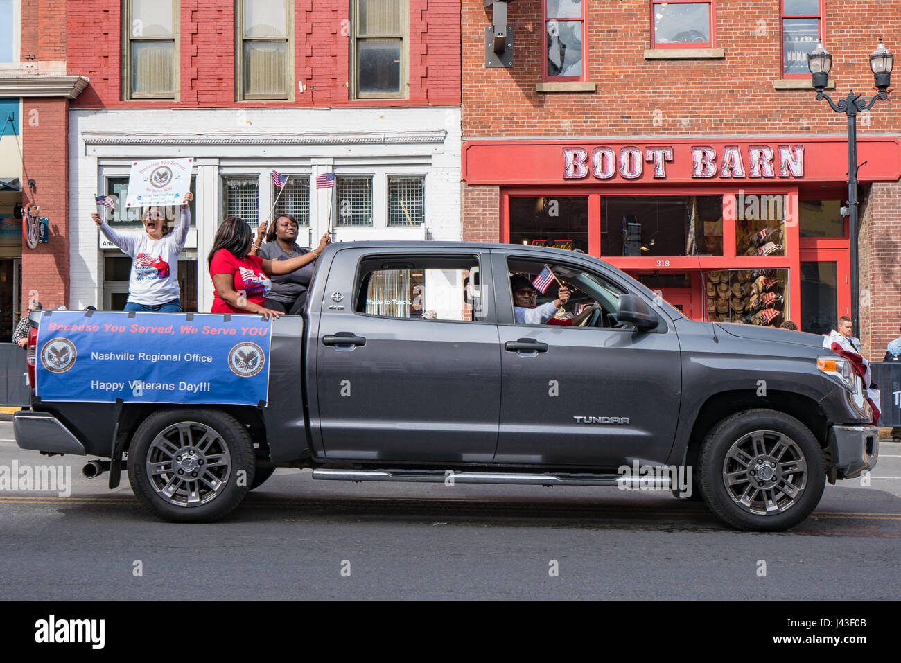 Department of Veterans Affairs Schwimmer in Nashville Veterans' Day Parade Stockfoto