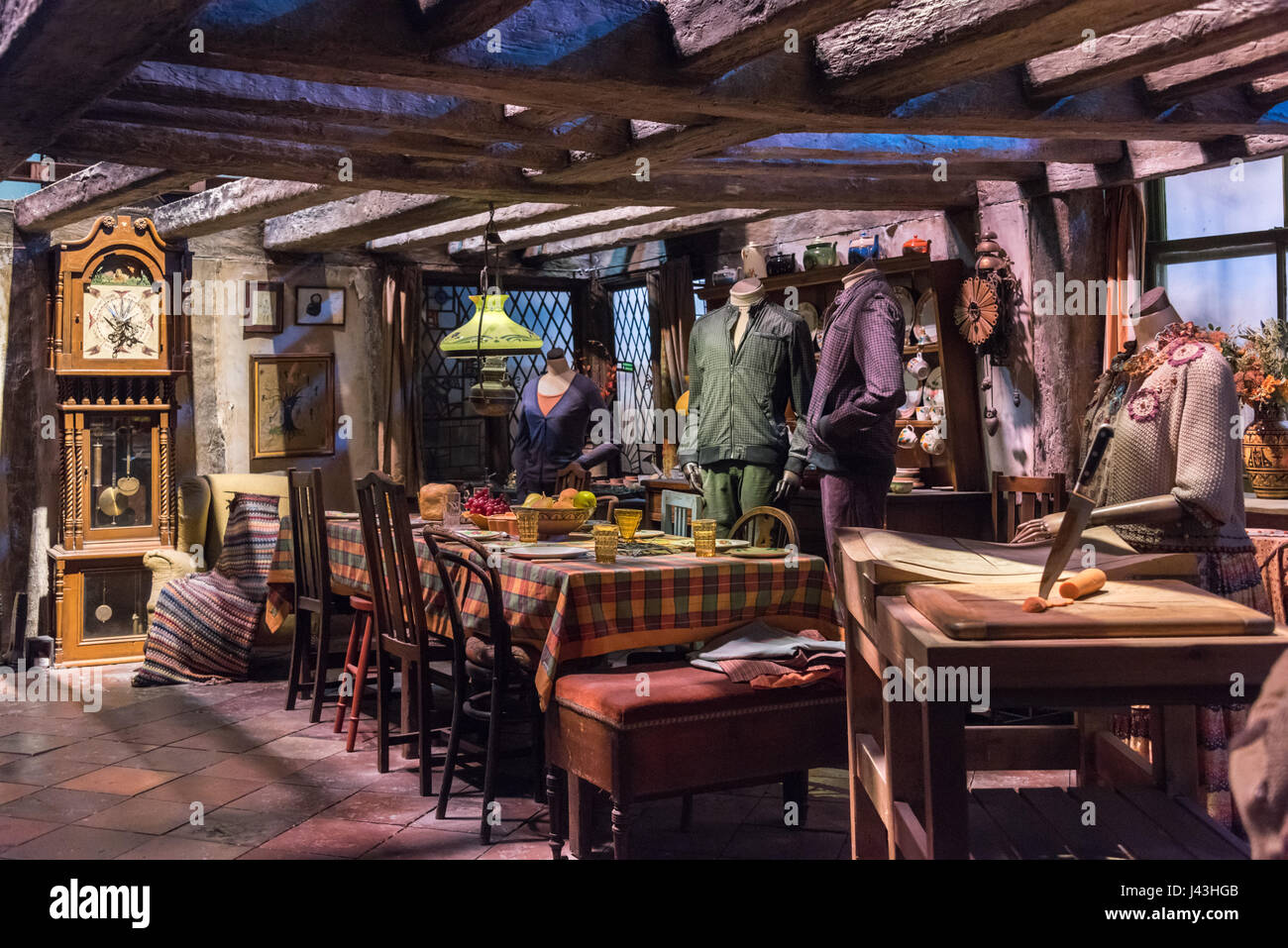 Burrow, Weasley Haus, Making of Harry Potter, Warner Bros.-Studio-Tour, Leavesden, London Stockfoto