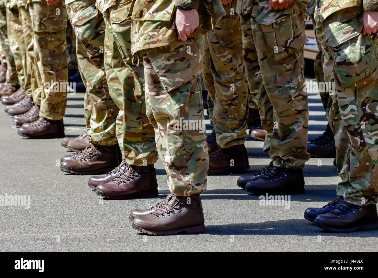 Britische Soldaten auf Parade, Glasgow, Schottland, UK Stockfoto