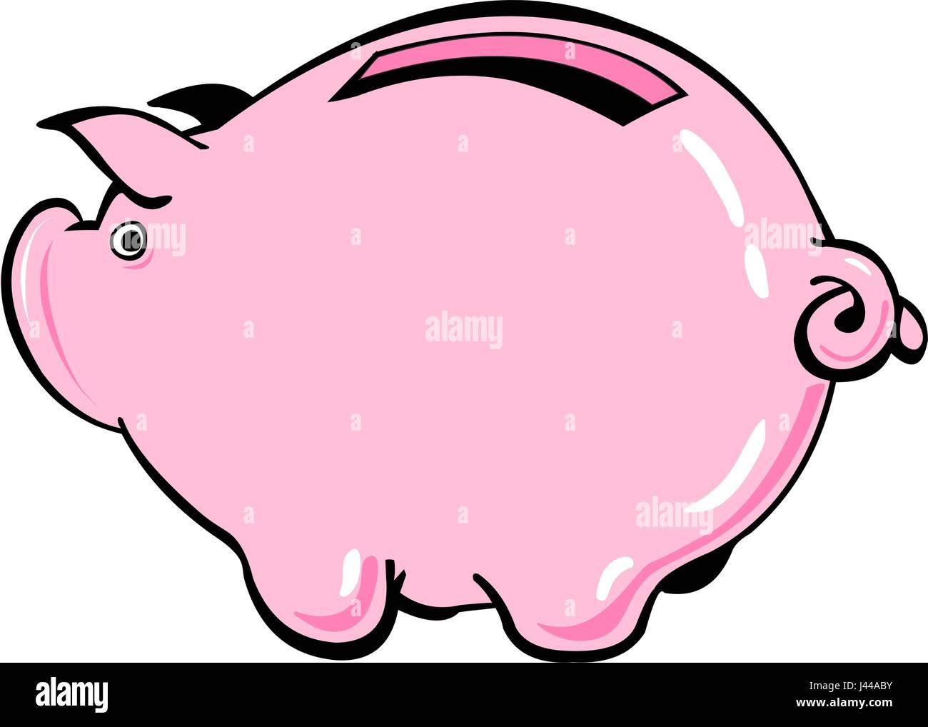 Sparschwein. Das Konzept der finanziellen Einsparungen. Isoliert auf weißem Hintergrund. Vektor-Illustration. Stock Vektor