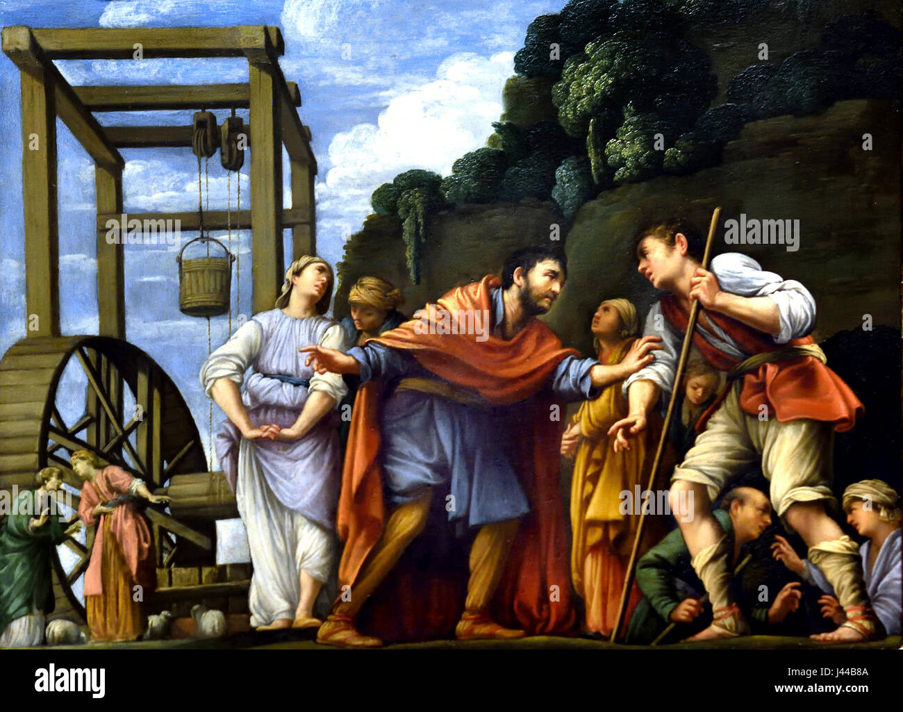 Moses verteidigt die Töchter von Jethro 1609-10 Carlo Saraceni 1579-1620 Italien Italienisch Stockfoto