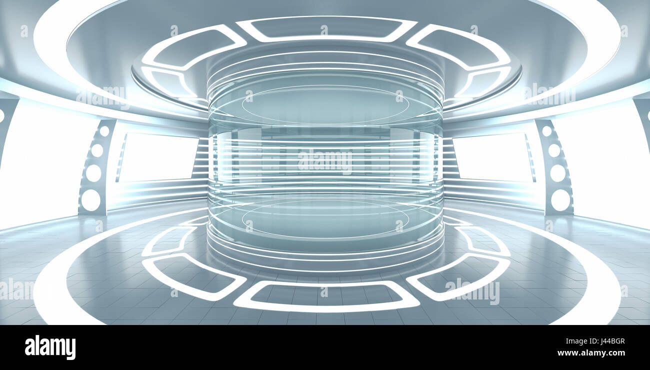 Futuristischen Interieur mit leeren Vitrine Stockfoto