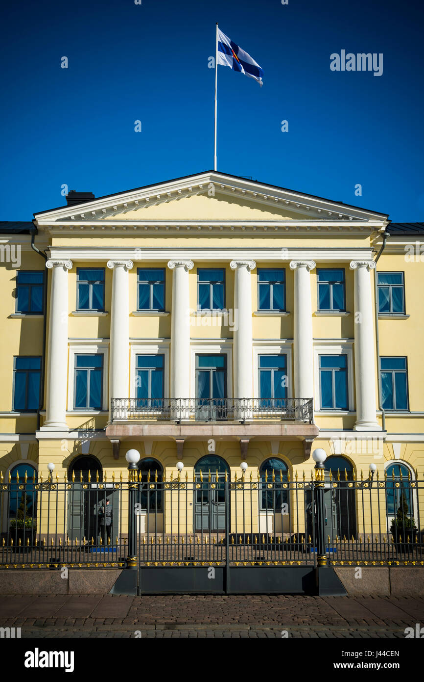 Büro des Präsidenten Finnlands in der Hauptstadt Helsinki Stockfoto