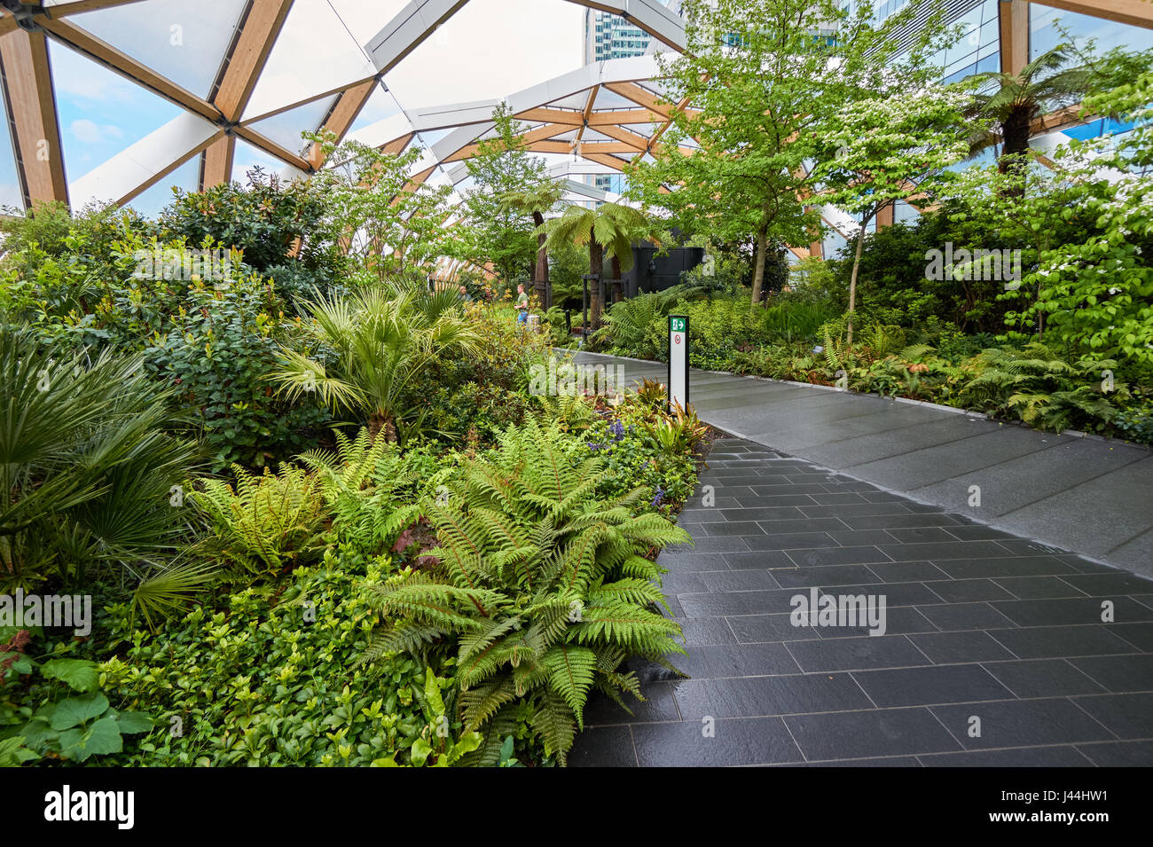 Crossrail Ort Dachgarten in Canary Wharf, London England Vereinigtes Königreich UK Stockfoto