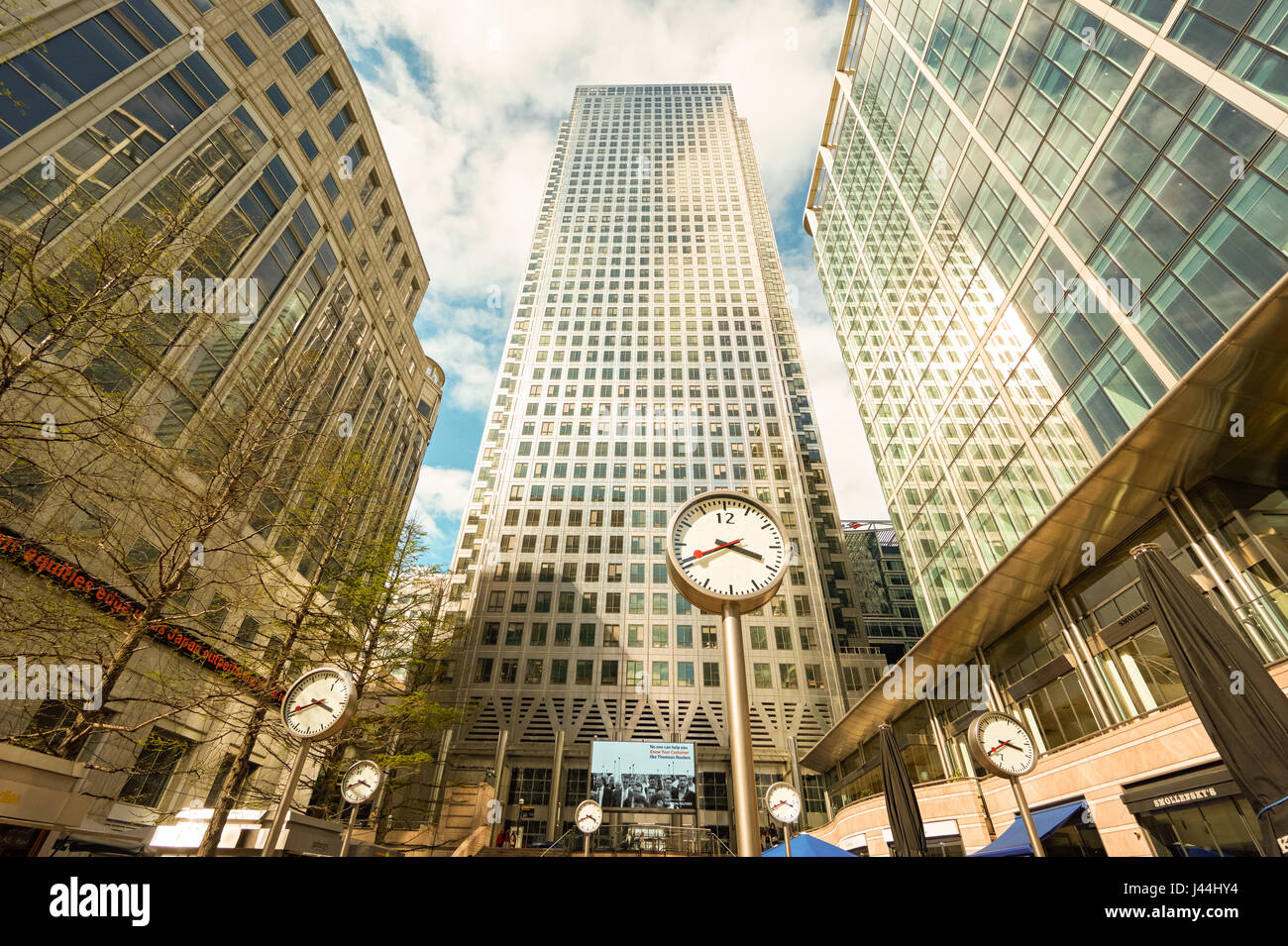 Canary Wharf Financial District in London, England, Vereinigtes Königreich, Großbritannien Stockfoto