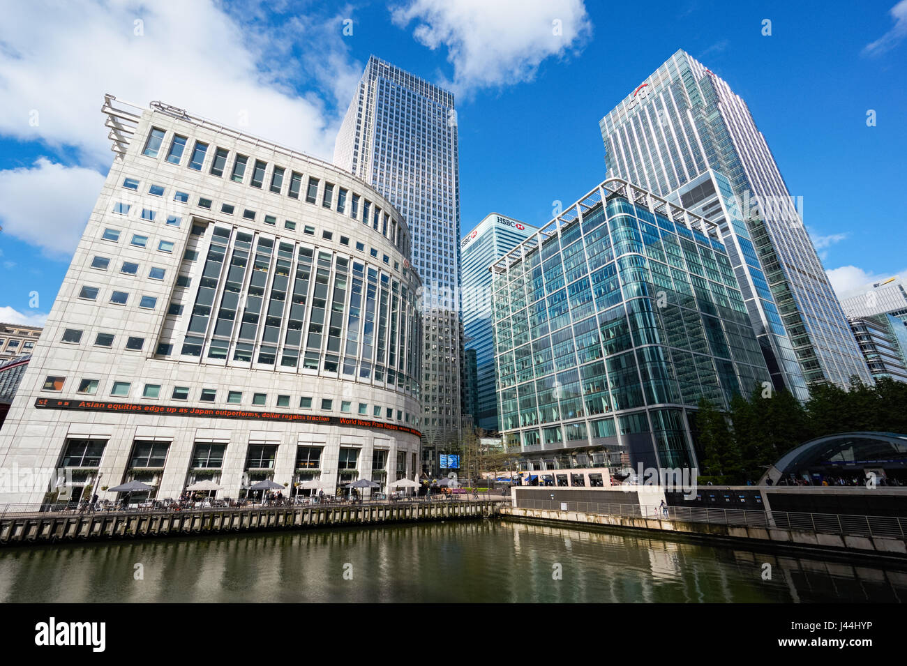 Canary Wharf Financial District in London, England, Vereinigtes Königreich, Großbritannien Stockfoto