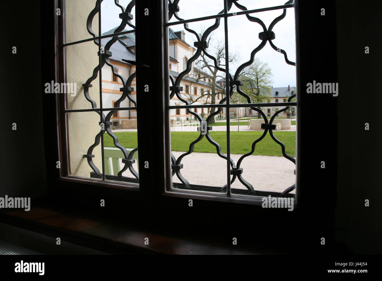 Eisenstangen auf barocke Fenster Stockfoto