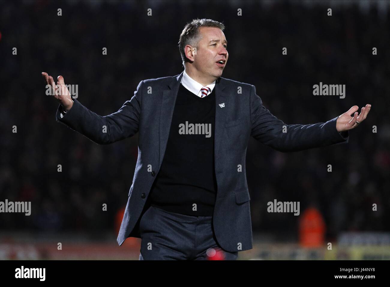 DARREN FERGUSON nach dem späten MIS DONCASTER V STOKE KEEPMOAT Stadion DONCASTER ENGLAND 9. Januar 2016 Stockfoto