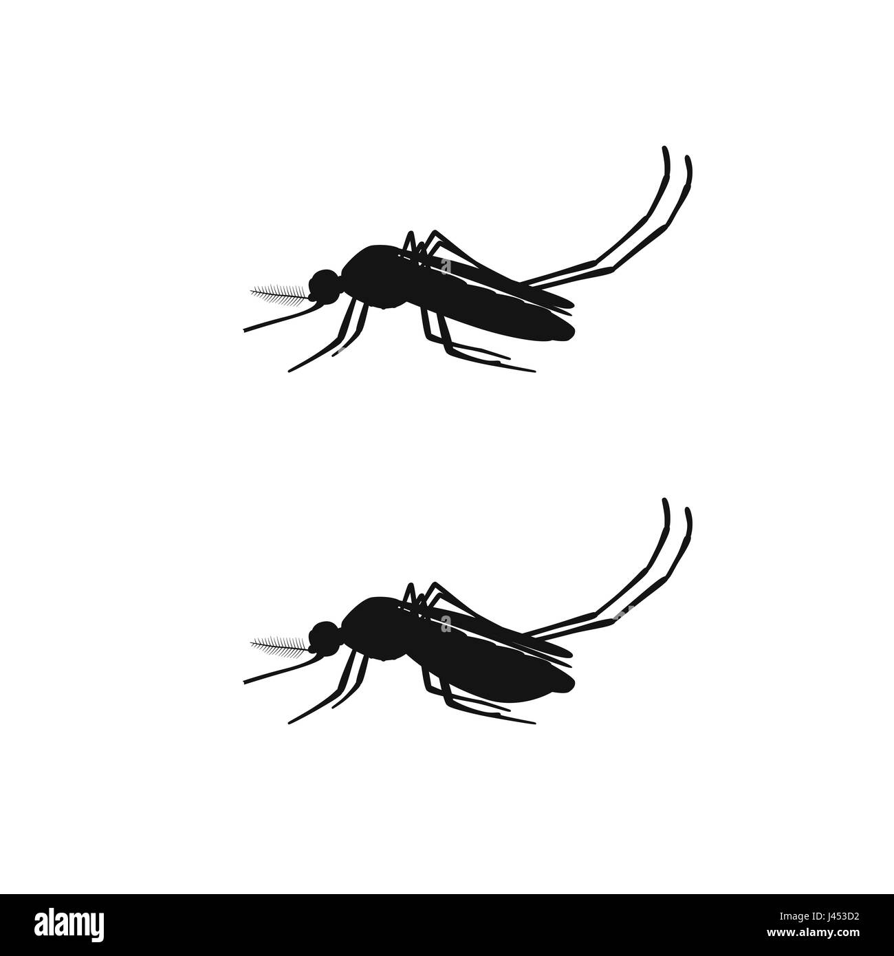 Mosquito schwarze Silhouetten Stock Vektor