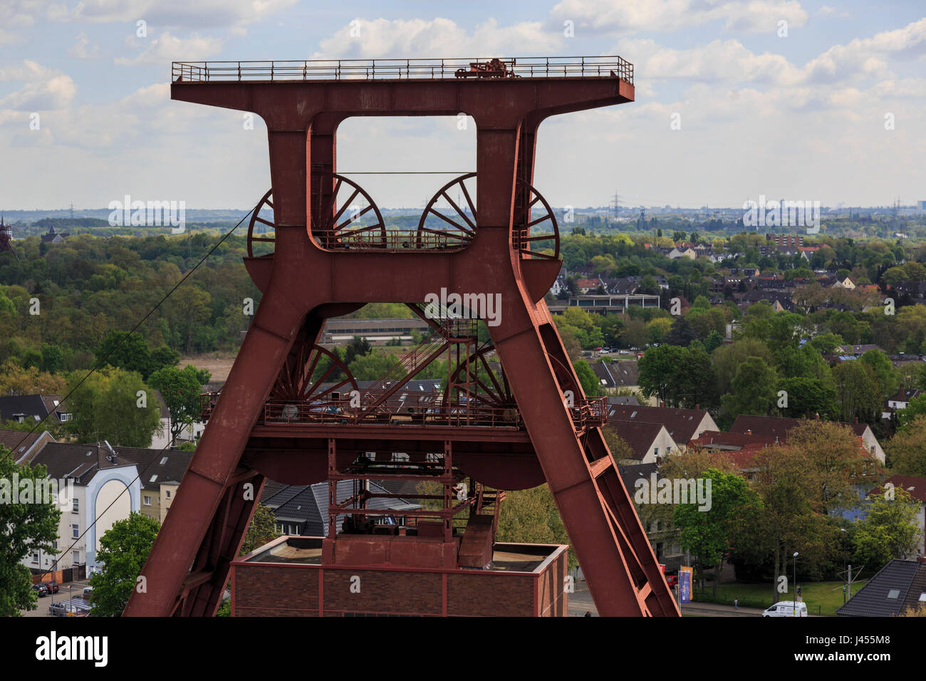 Wicklung der Turm von Schacht XII, Zollverein Coal Mine Industriekomplex Zeche Zollverein, Weltkulturerbe, Essen, North Rhine-Westphalia, Deutschland Stockfoto