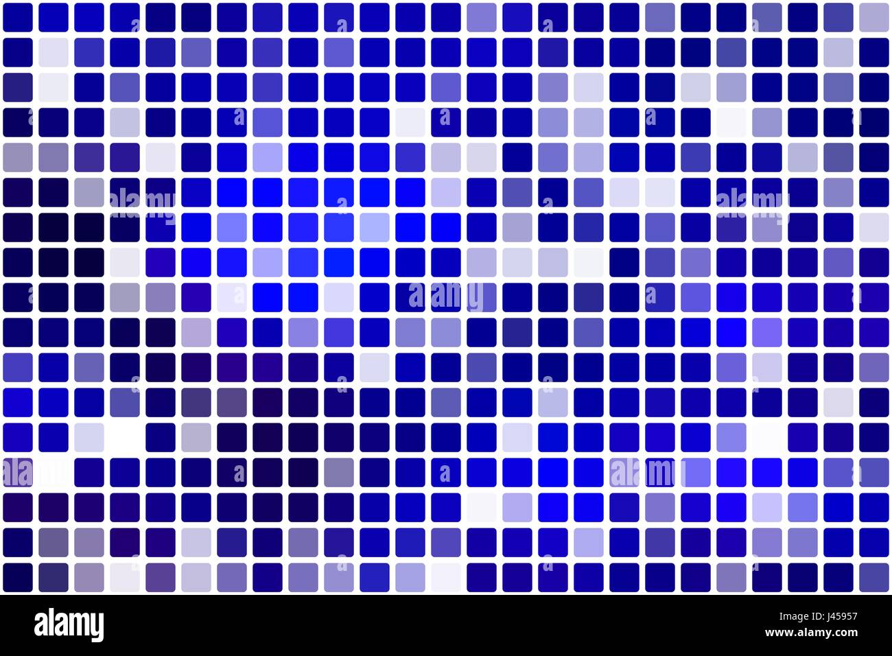 Dunkel blau gelegentliche Deckkraft Vektor quadratischen Fliesen Mosaik auf weißem Hintergrund Stock Vektor