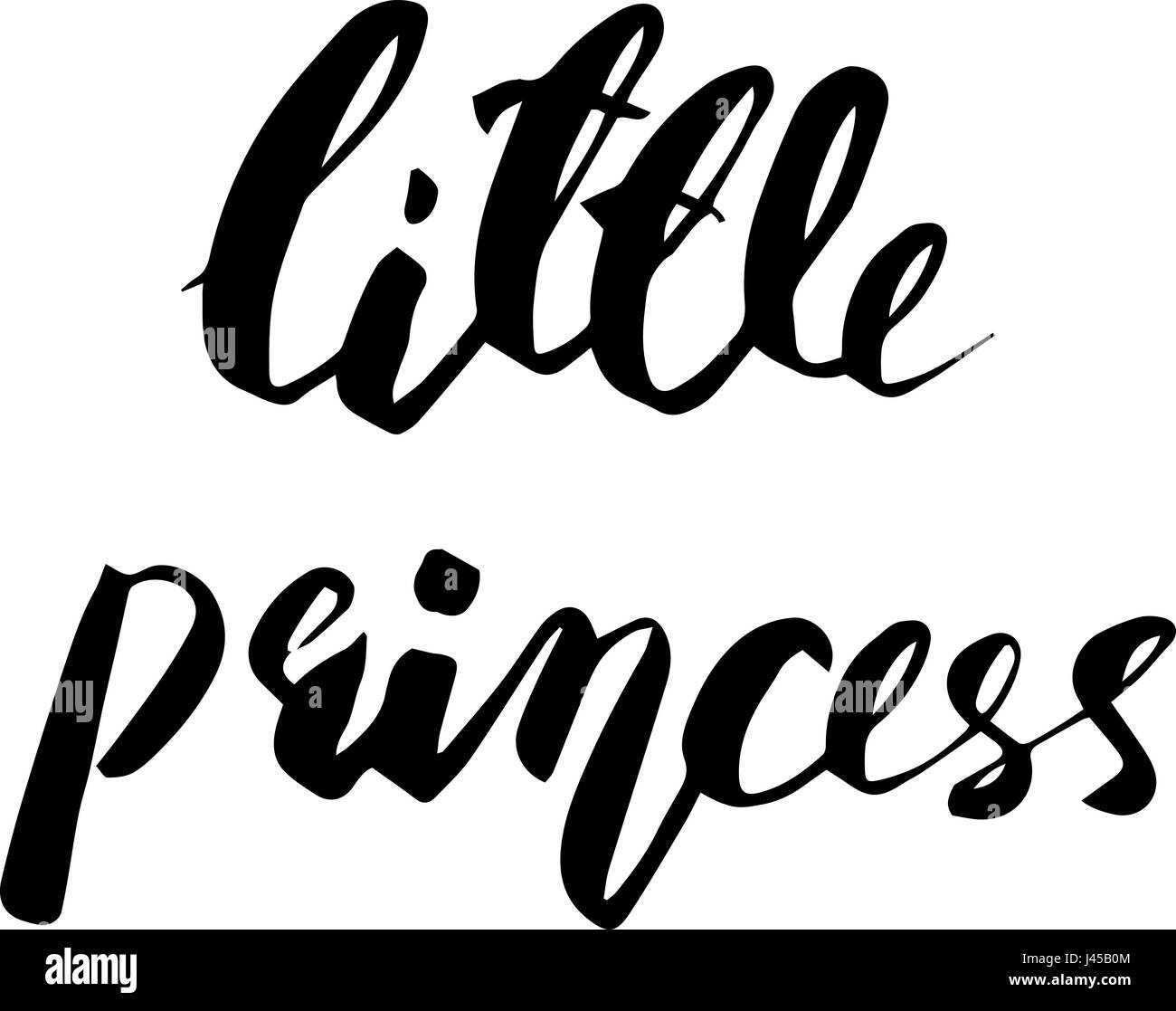 Kleinen Prinzessin Schriftzug Design. Moderne Pinselstil. Vektor-illustration Stock Vektor