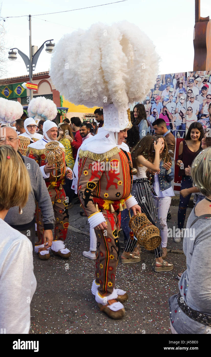 Typische Belgien Traditionen, Karneval mit Prinz und Gilles bei Parade, Spanien Stockfoto