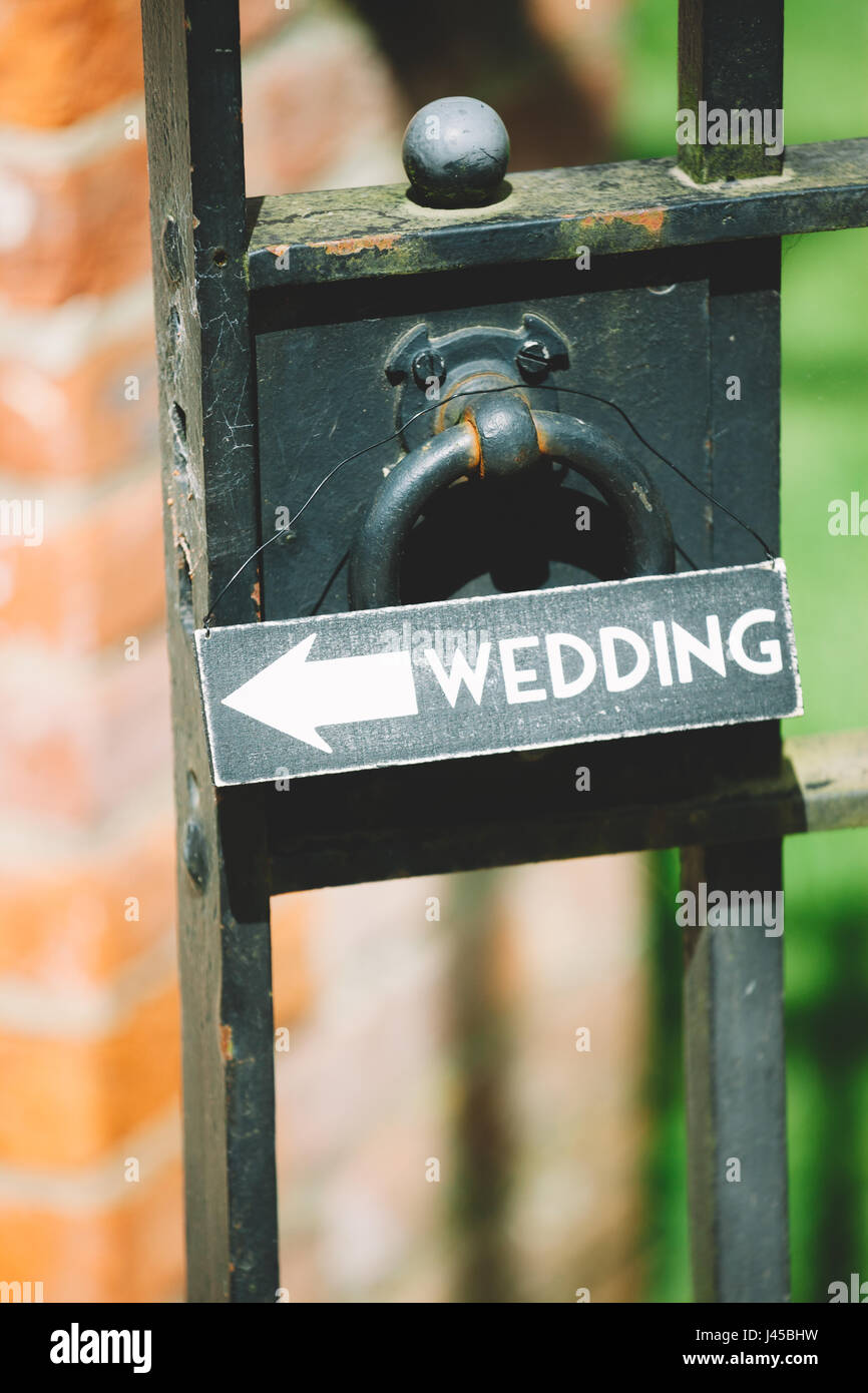 Zeichen, Richtungsanzeiger, Hochzeit, altmodisch Stockfoto