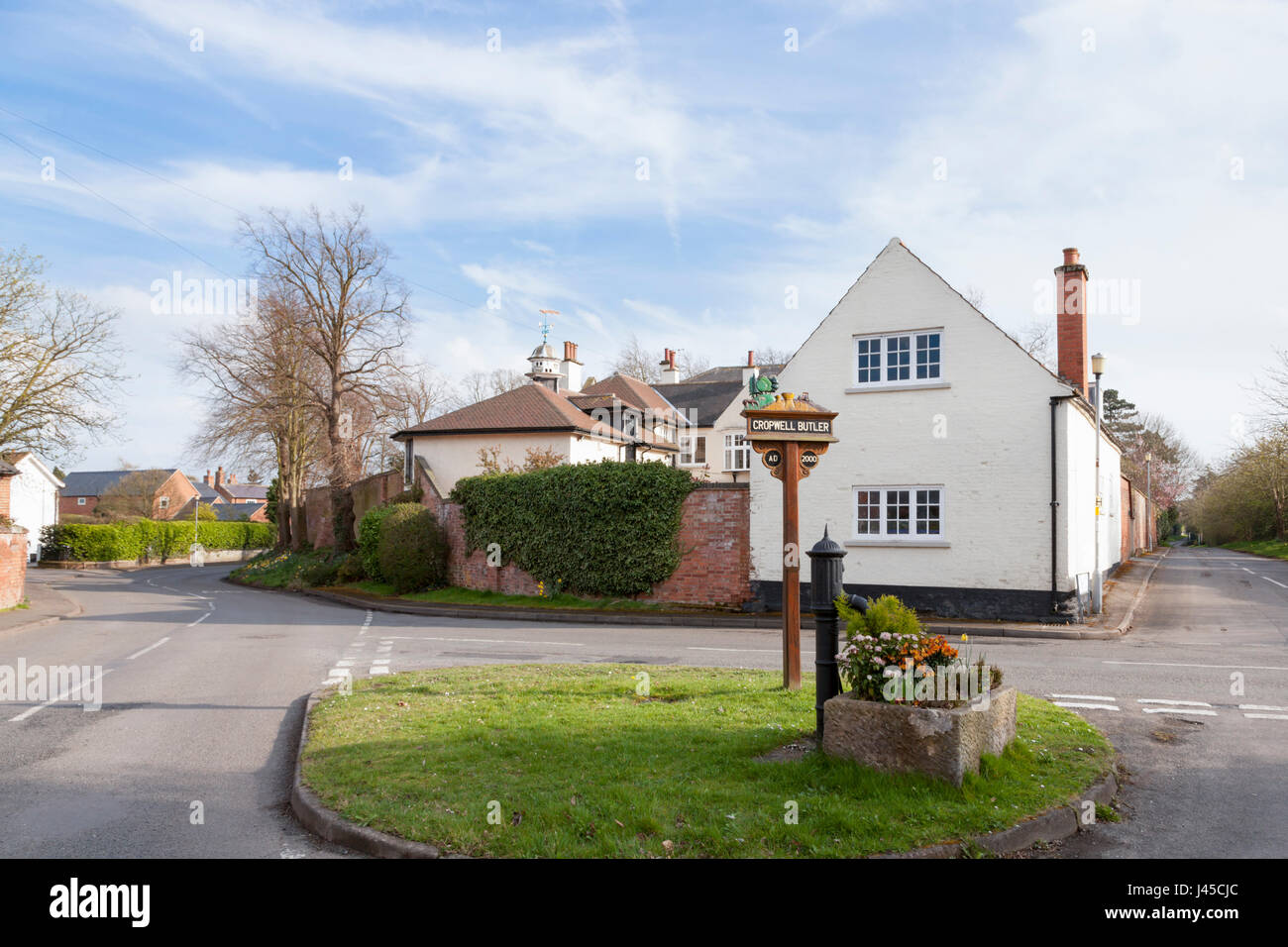 Ländliche East Midlands Dorf im Frühling. Cropwell Butler, Nottinghamshire, England, Großbritannien Stockfoto