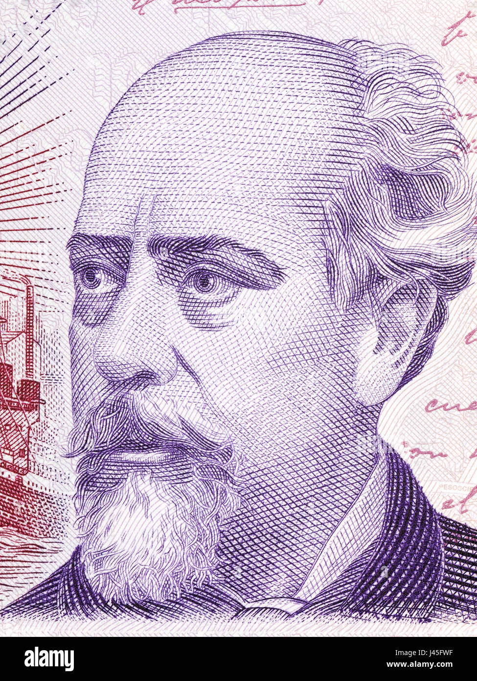 Julio Argentino Roca Porträt von argentinischen Geld Stockfoto