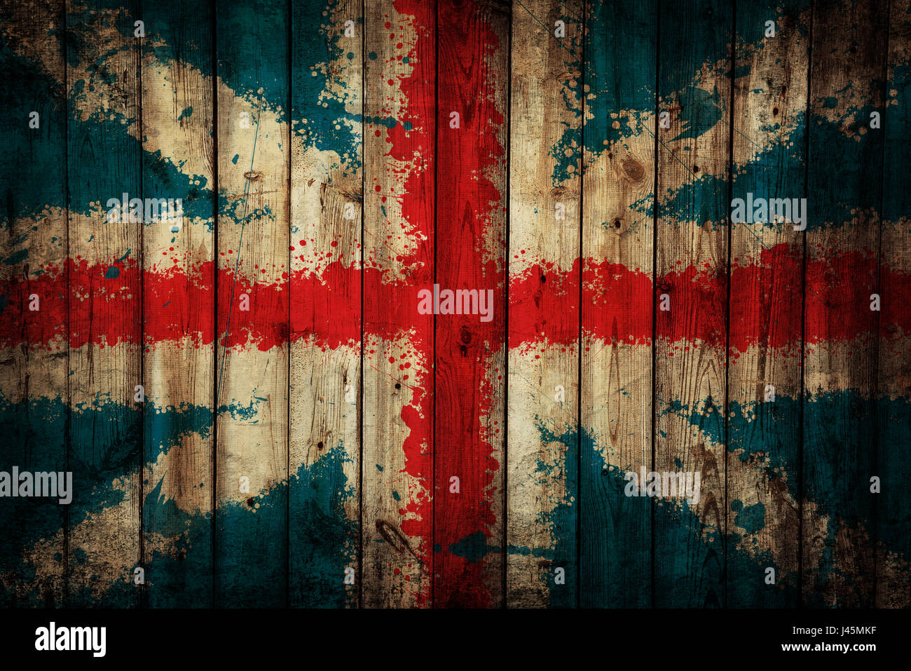 Grunge England Flagge gemalt auf Holz Hintergrund Stockfoto