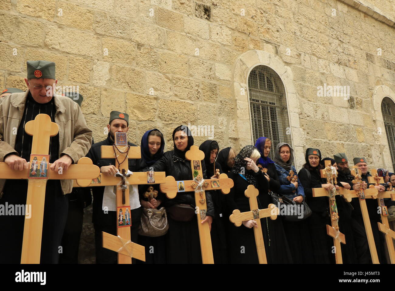 Israel, die Altstadt von Jerusalem, Ostern, Karfreitag an der Via Dolorosa Stockfoto