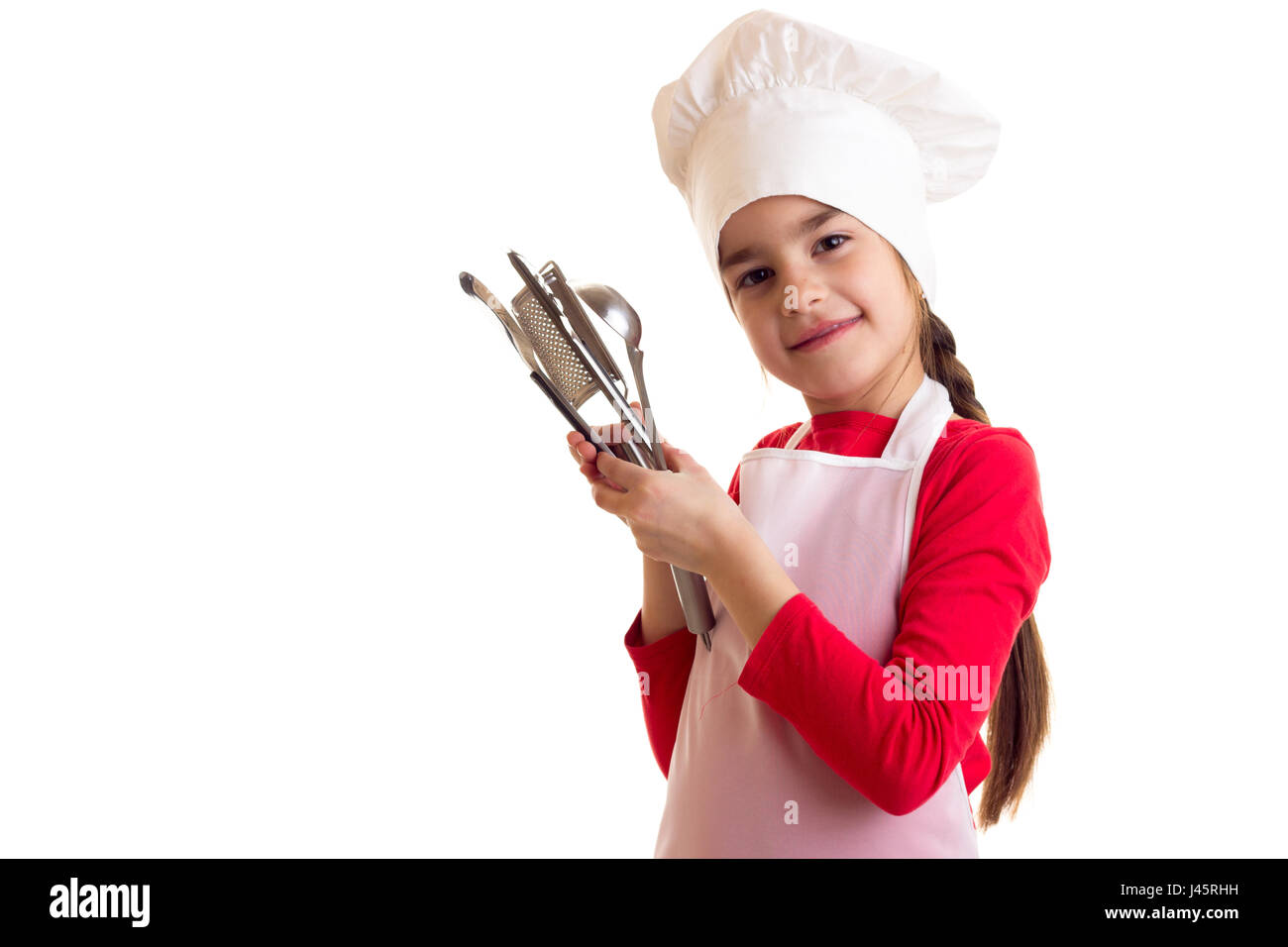 Kleines Mädchen Kochen Stockfoto