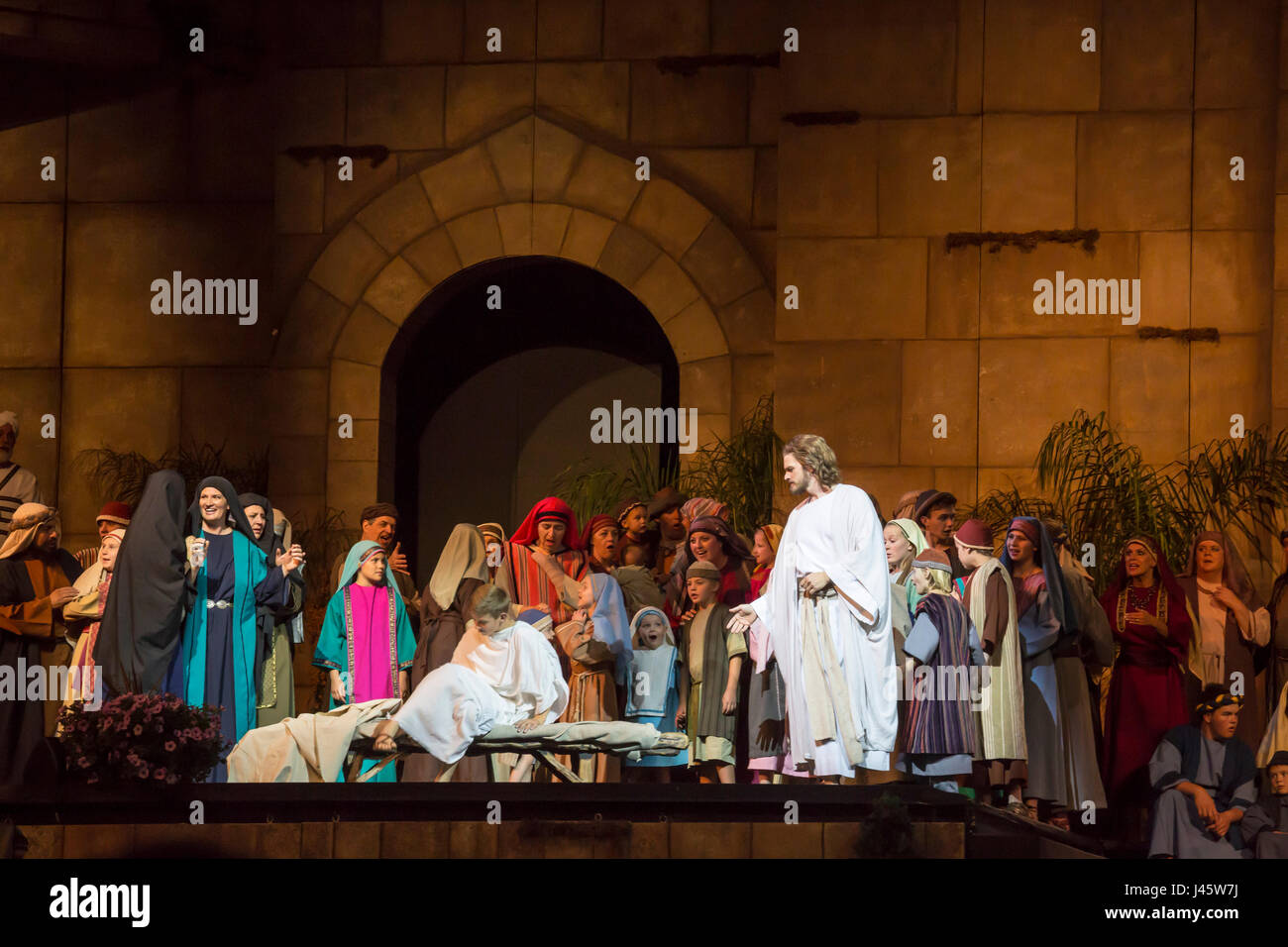 Mesa, Arizona - The Mesa Ostern Pagent, genannt "Jesus der Christus" wird jährlich in den Wochen vor Ostern von der Mormonenkirche vorgestellt. Es verwendet eine Zertifizierungsstelle Stockfoto