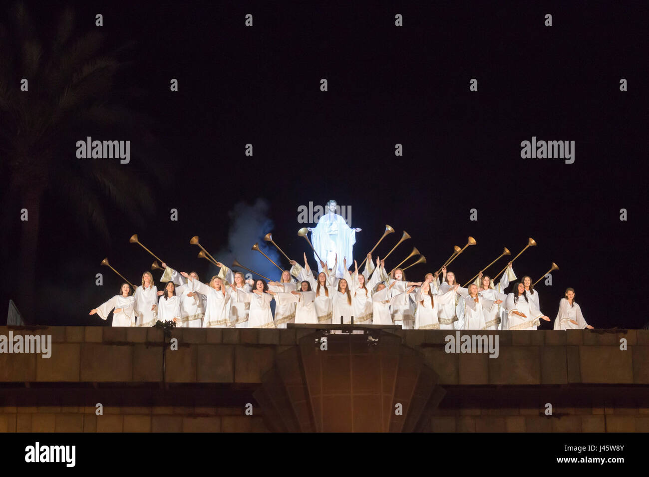 Mesa, Arizona - The Mesa Ostern Pagent, genannt "Jesus der Christus" wird jährlich in den Wochen vor Ostern von der Mormonenkirche vorgestellt. Es verwendet eine Zertifizierungsstelle Stockfoto