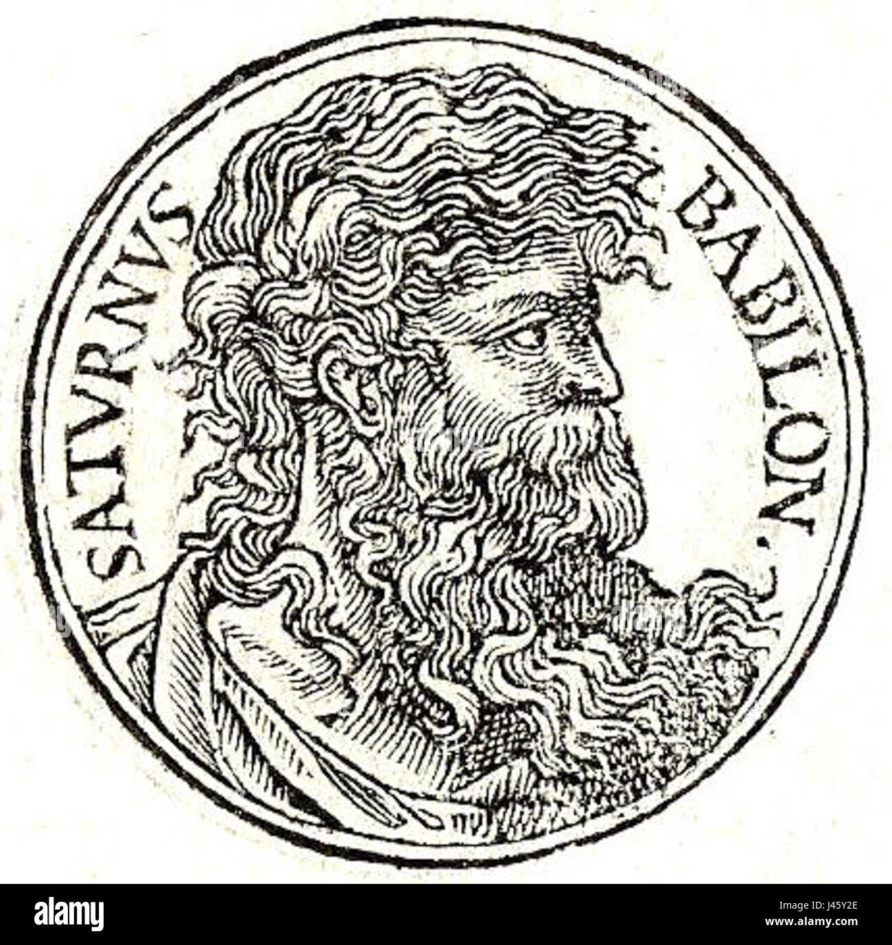 Nimrod war eine biblische Figur, bekannt als mächtiger Jäger und König. Er wird oft mit der Gründung von Städten und Königreichen in der antiken Geschichte in Verbindung gebracht, insbesondere in der Region Mesopotamien. Stockfoto