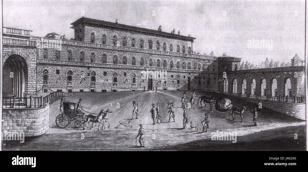 Palazzo Pitti, Drucken des frühen XIX. Jh. Stockfoto