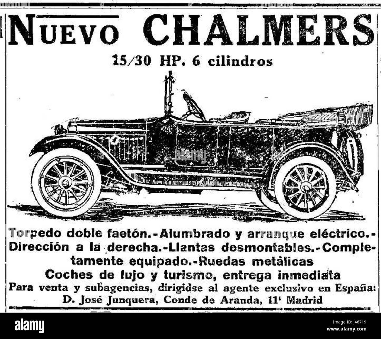 Nuevo Chalmers 15 30 HP 6 Cilindros 1916 Stockfoto