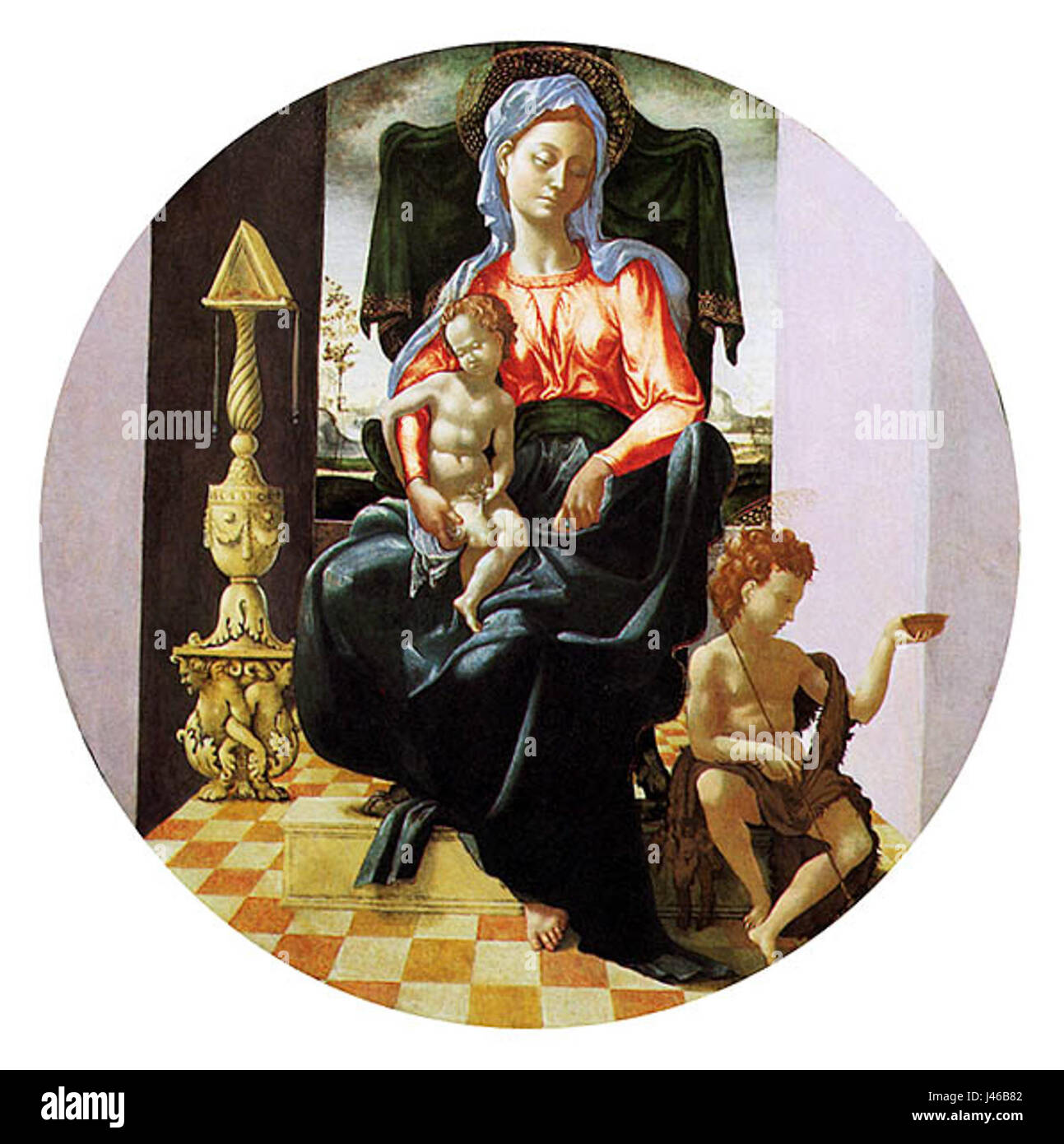 Das „MST of Manchester Madonna“ bezieht sich auf ein berühmtes religiöses Gemälde, das die Madonna darstellt. Es ist ein bemerkenswertes Werk in der Kunstgeschichte der Renaissance. Stockfoto