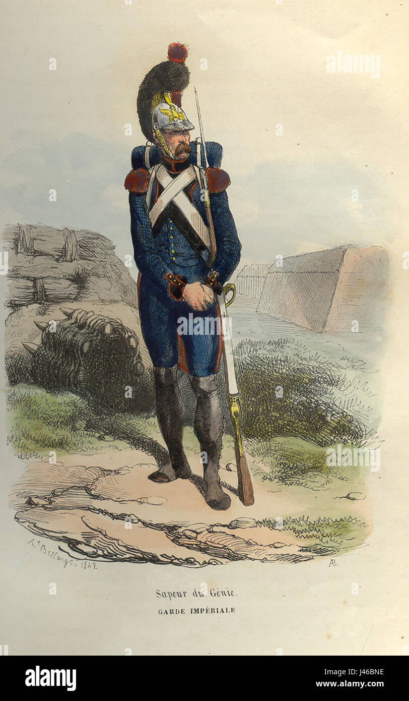 Napoleon-Guard-Sapper von Bellange Stockfoto