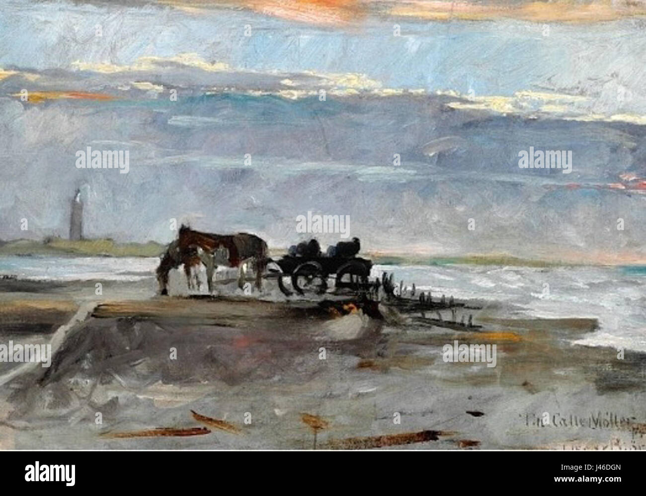 Oscar Bjorck Blick auf Skagen Leuchtturm Stockfoto