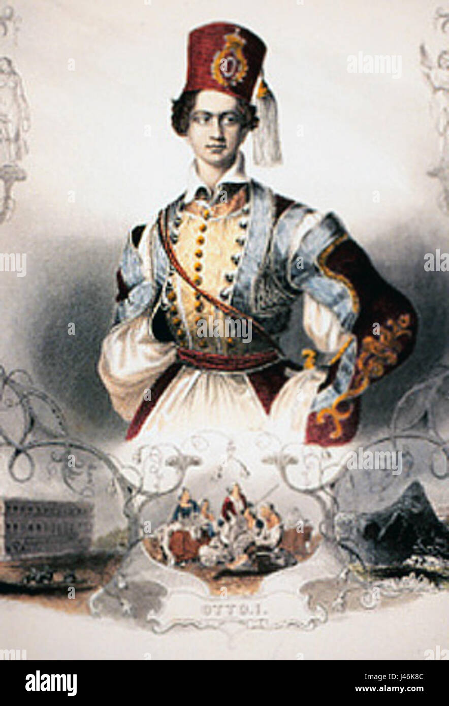 Otto von Griechenland II. Bezieht sich auf den zweiten König von Griechenland aus dem Hause Wittelsbach. Er regierte von 1832 bis 1862 und trug zur Gründung des modernen Griechenlands bei. Stockfoto