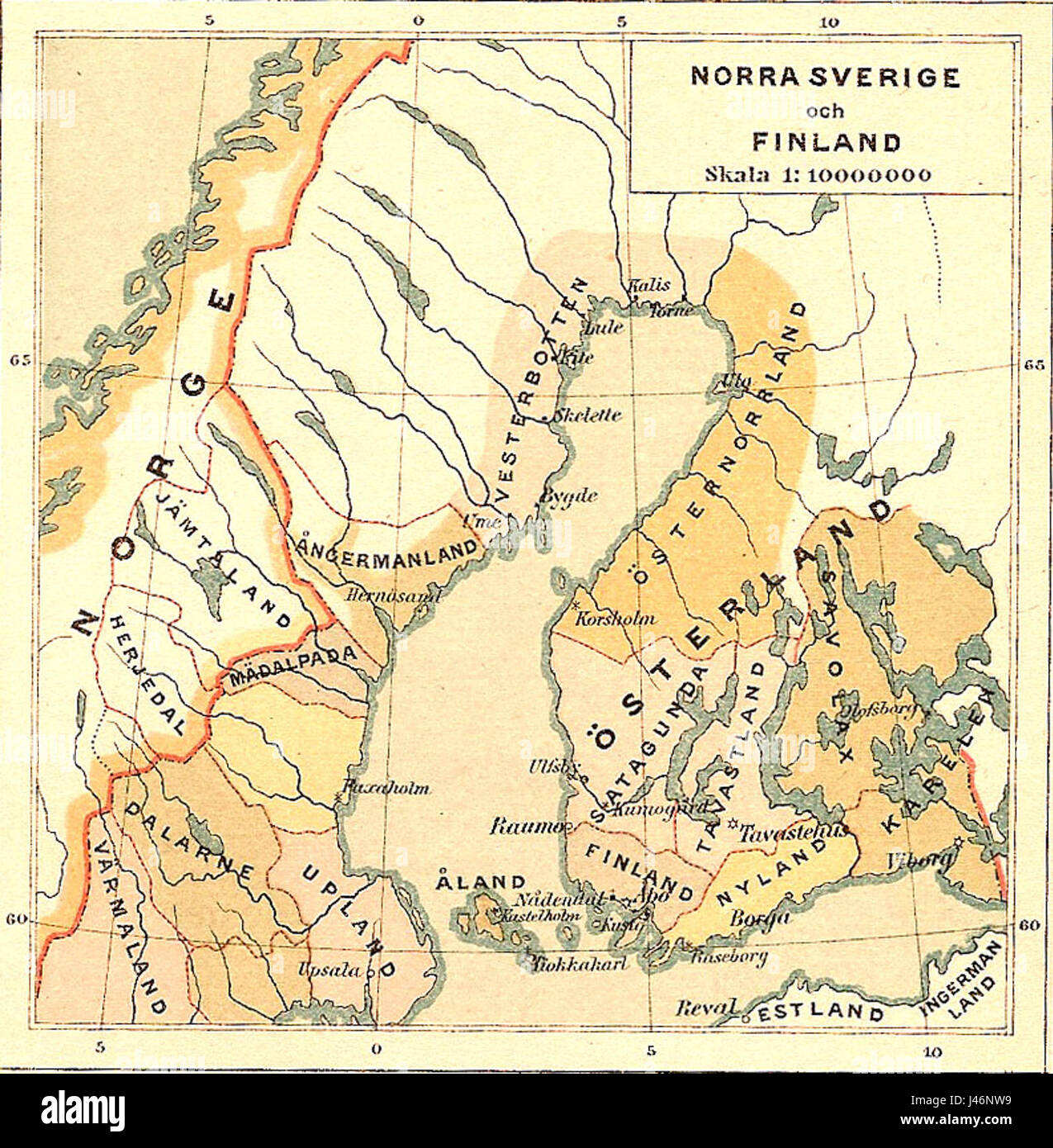 Dieser Titel bezieht sich auf die Geschichte Nordschweden und Finnlands während der Zeit der union zwischen Schweden und Finnland, die von 1810 bis 1905 dauerte. Stockfoto